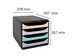 Module de classement Big Box 4 tiroirs Aquarel - Couleurs assorties