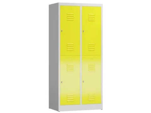 Dubbeldekse garderobekast 1800x800x500mm 2x2vak 400mm RAL7035 RAL1018