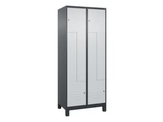 Z-garderobekast,HxBxD 1950x800x500mm,vak B 200/400mm,cil.-slot,voeten - 1