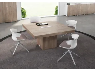 Vergadertafel Hxbxd 73x140x140cm Frame Kubusvormig Noten - 3