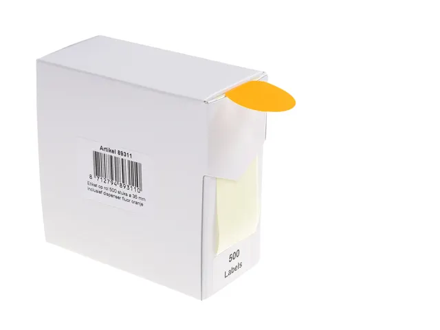 Etiket Rillprint 35mm 500st op rol fluor oranje