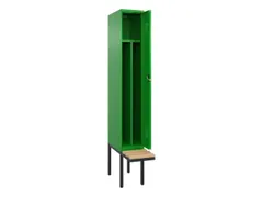 locker met bank,voor scheiding van kleding,HxBxD 2120x300x815mm,1vak