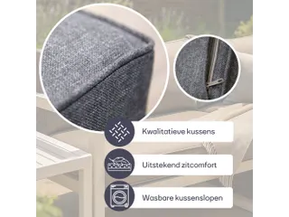 Loungeset aluminium Zwart/Antraciet 8-zits tuinset met bijzettafel - 6
