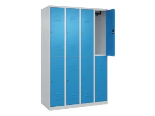 dubbeldekse locker,HxBxD 1850x1200x500mm,4x2vak.,vak B 300mm,cil.-slot - 2