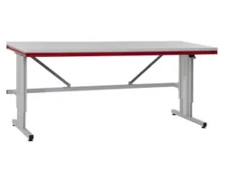 paktafel,HxBxD 720-1120x1200x800mm,blad lichtgrijs,C-voet van staal