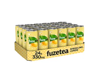 Frisdrank Fuze Tea Black Tea sparkling lemon blik 330ml - 1