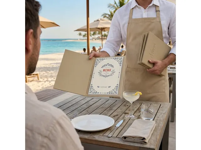 Porte-menu Securit Signature A4 sable
