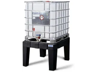 onderstel,PE,v. IBC inhoud 1000l,BxD 1145x1375mm,zwart - 1