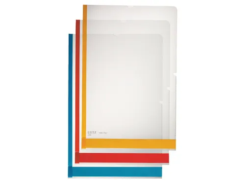 L-map Leitz premium A4 0.15mm PP gekleurde rand transparant