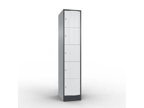 lockerkast cil.slot 1950x396x640mm 1x5 vakken RAL7021 front RAL7035