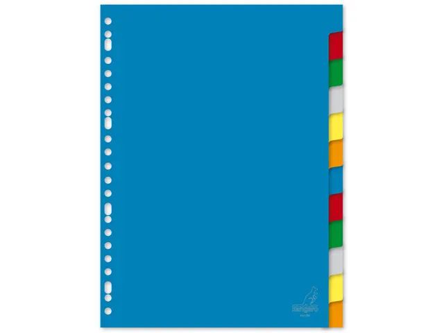 Tabblad Kangaro A4 blanco PP 120 micron assorti 23-gaats 12-delig