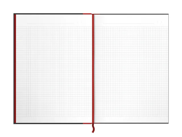 Notitieboek Oxford Black n' Red A4 96vel ruit 5mm zwart