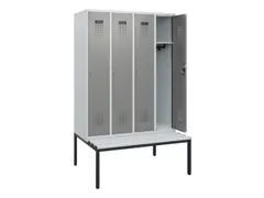 locker met bank,HxBxD 1950x1200x815mm,4vak,vak B 300mm,cilinderslot