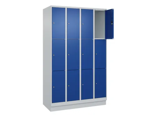 lockerkast,HxBxD 1950x1200x500mm,4x3vakken,vak B 300mm,cil.-slot