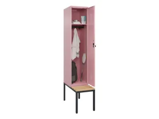 locker met bank,HxBxD 2120x400x815mm,1vak,vak B 400mm,draaigrendel - 1