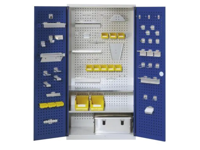 Gereedschapskast 1950x1000x410mm Geperforeerd Ral7035 Ral5010