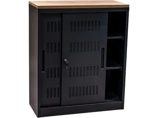Euroseats Schuifdeurkast 105x90x40cm Zwart - 4