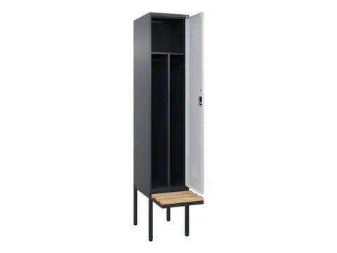 locker met bank,voor scheiding van kleding,HxBxD 2120x400x815mm,1vak