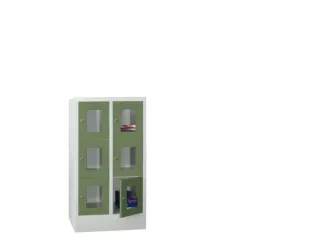 lockerkast,HxBxD 1187x600x500mm,2x3vakken,RAL7035,front RAL6011 - 3