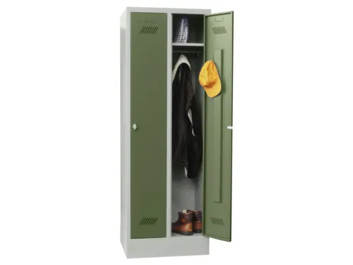 locker,HxBxD 1850x600x500mm,2vak,vak B 300mm,RAL7035,front RAL6011