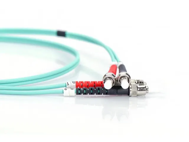 Glasvezel patchkabel, duplex, ST naar ST MM OM3 50/125 µ, 2 m