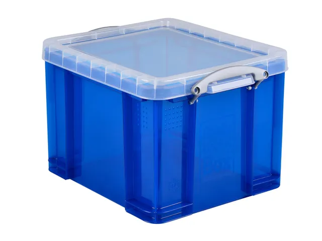 Opbergbox Really Useful 35 liter 480x390x310mm transparant blauw
