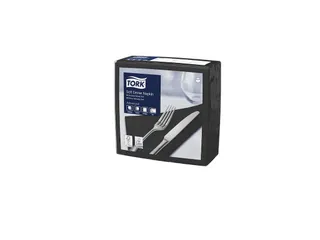Tork 477675 Dinnerservet 39x39cm 3-laags 1/8 vouw 12x100st Zwart - 1