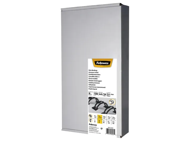 Draadrug Fellowes 8mm 34-rings A4 Zwart 100 Stuks
