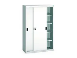 werkplaatskast 2000x1300x550mm 4xStalen bodem RAL7035 front RAL7035