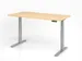 Bureau assis-debout électrique 640-1290x1600x800mm érable/argenté