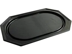 Cateringschaal Gerecycleerd PET 45x30 cm 8 Hoek Zwart Pak 10 Stuks