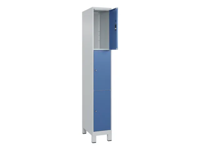 lockerkast,HxBxD 1950x300x500mm,1x3vakken,vak B 300mm,cil.-slot,voeten