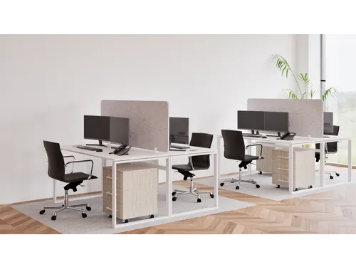 Akoestisch PET-vilt scheidingsscherm bureau lichtgrijs 60x75cm