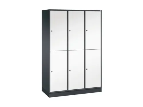 Dubbeldekse garderobekast,HxBxD 1950x1220x500mm,3x2vak.,vak B 360mm