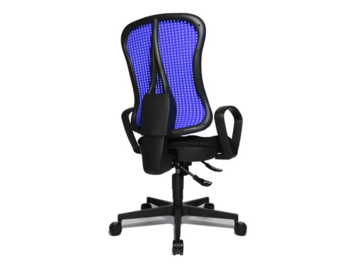 Bureaustoel Zitting Zwart Rugleuning Met Netbekleding In Blauw