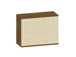 hangmappenkast 770x1000x430mm 2hangmappenframes Noten+ Esdoorn - 1