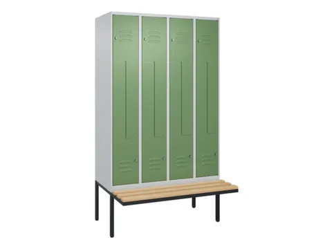 Z-garderobekast,HxBxD 2120x1200x815mm,8vak,vak B 300mm,cil.-slot