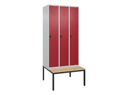 Dekenkist Classic+ 3 vakken 30cm 212x90x81.5cm Lichtgrijs/Robijnood