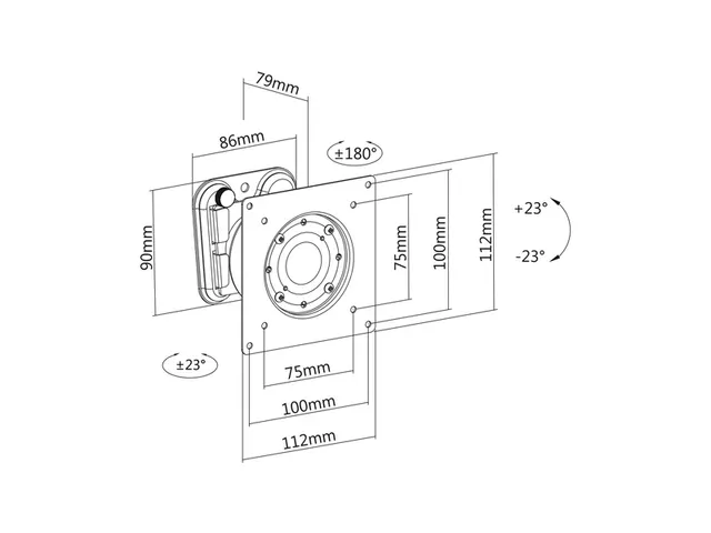 Universele muurbeugel met draaifunctie tot 15kg
