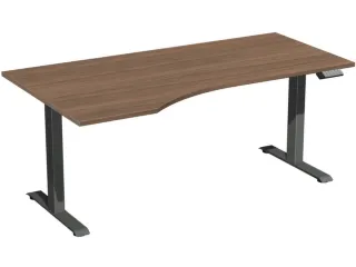 In hoogte verstelbaar bureau in vrije vorm,HxBxD 730-1230x1800x1000mm - 1