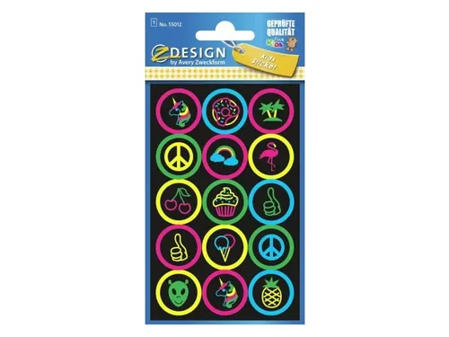 Neon etiket Z-design Kids buttons pakje a 1 vel