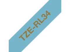 Brother TZe-RE54 stoflint goud op lichtblauw - breedte 12 mm, lengte 4