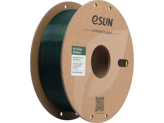 eSUN 3D printer Filament PLA-Clear 1,75mm Transparant Rainbow 1kg