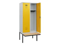 locker met bank,HxBxD 1950x800x815mm,2vak,vak B 400mm,cilinderslot