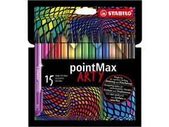 Viltstift STABILO pointMax 488/15 Arty medium assorti etui 15 stuks