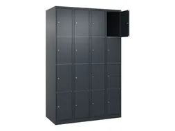 lockerkast,HxBxD 1850x1200x500mm,4x4vakken,vak B 300mm,cil.-slot