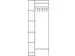 locker met kapstok,HxBxD 1950x740x480mm,romp RAL7035,front RAL7035