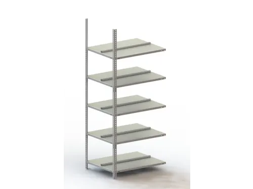 Schroefstelling Aanbouwveld Ral7035 1850x752x604mm 5legborden 80kg