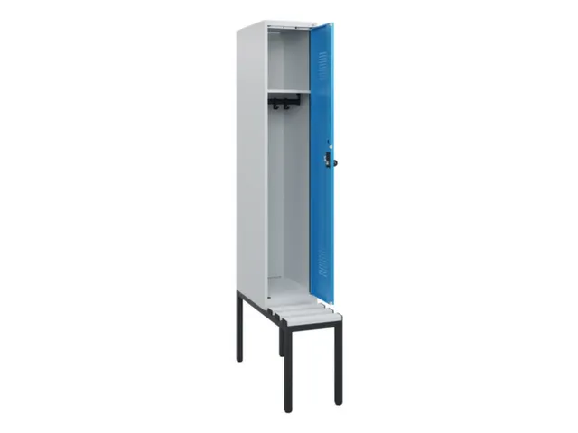 locker met bank,HxBxD 1950x300x815mm,1vak,vak B 300mm,draaigrendel