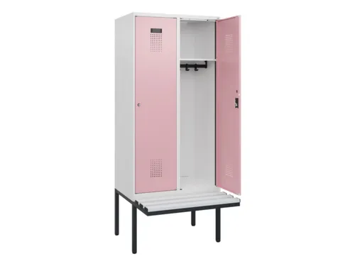 locker met bank,HxBxD 1950x800x815mm,2vak,vak B 400mm,cilinderslot